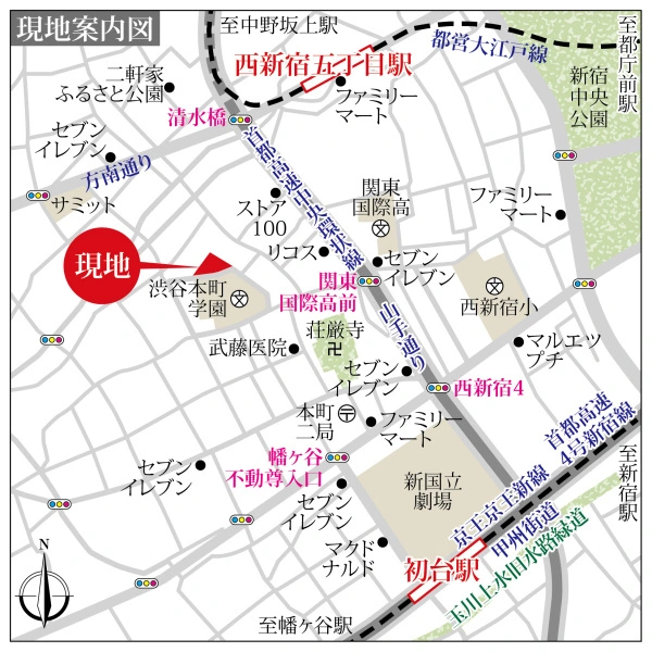 ライオンズガーデン初台 現地案内図