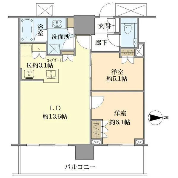 プラウドタワー武蔵小杉 間取図(平面図)