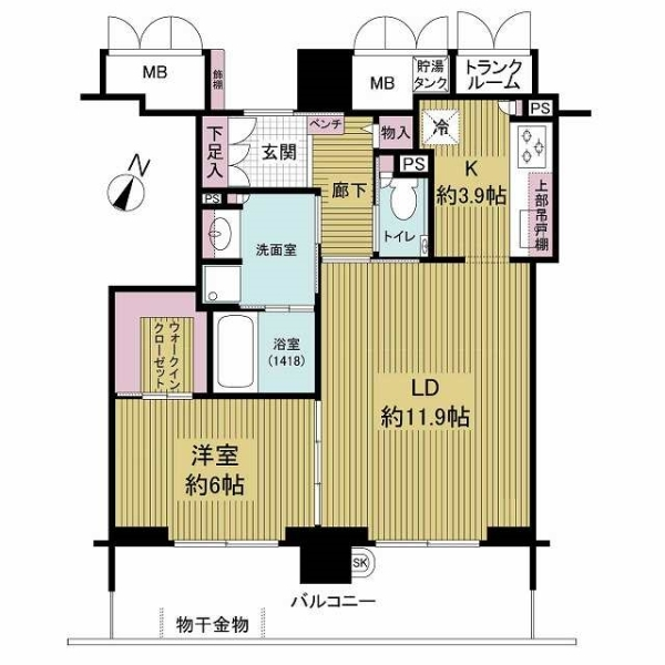 エルグレース神戸三宮タワーステージ 間取図