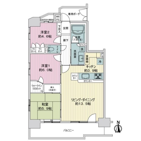 ライオンズグローベル五反野ラトーリア 間取図