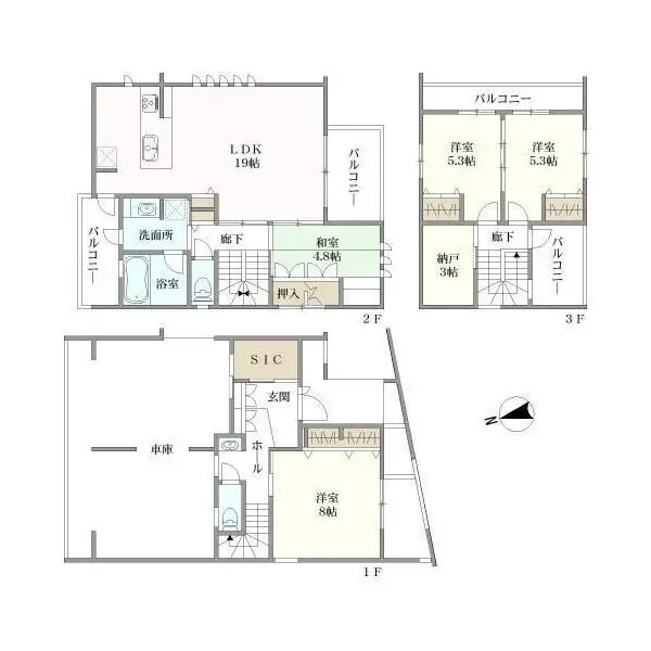 名古屋市千種区南明町３丁目 間取図