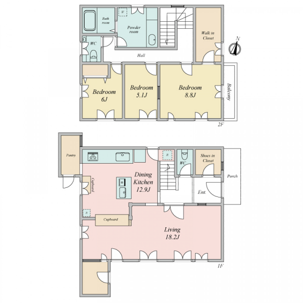 横浜市青葉区あかね台１丁目 間取図