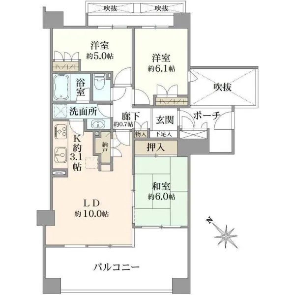 グランソシエ国立イーストウイング 間取図