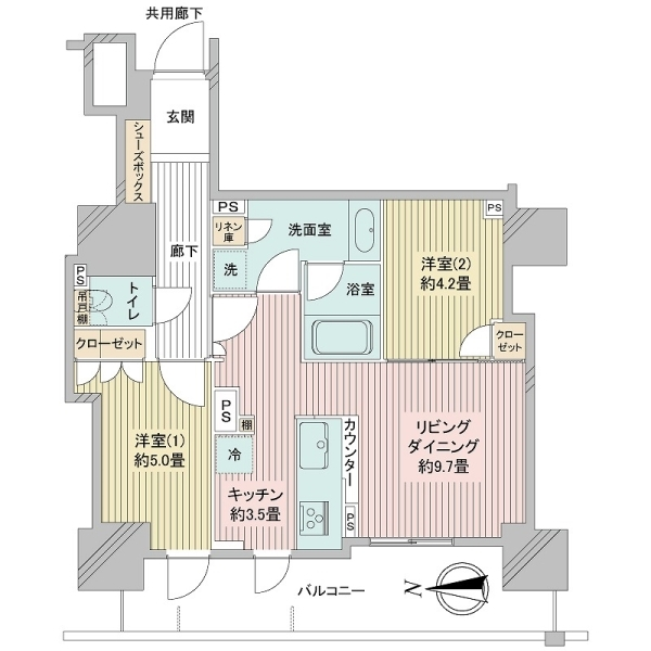 ローレルタワー御堂筋本町 間取図