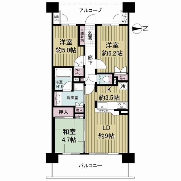 ライオンズマンション鴻池新田 間取図