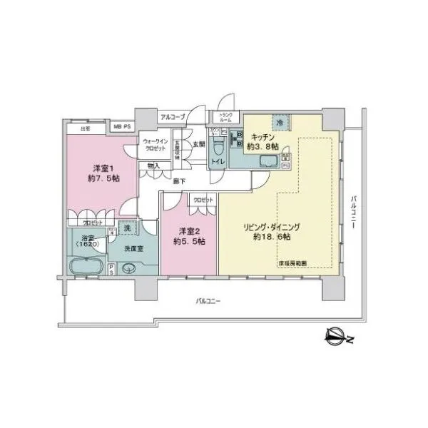 ライオンズマンションコスタ・タワー浦和 間取図