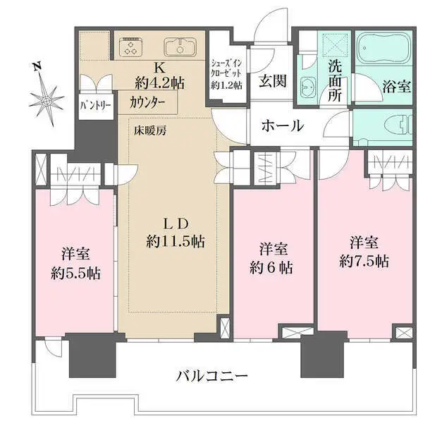 ＨＡＲＵＭＩ　ＦＬＡＧ　ＳＵＮ　ＶＩＬＬＡＧＥ 間取図