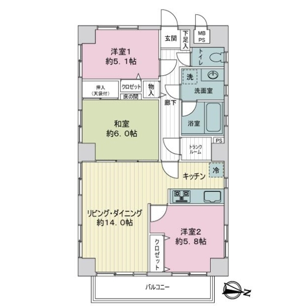 ヴィアーレ浦和 間取図