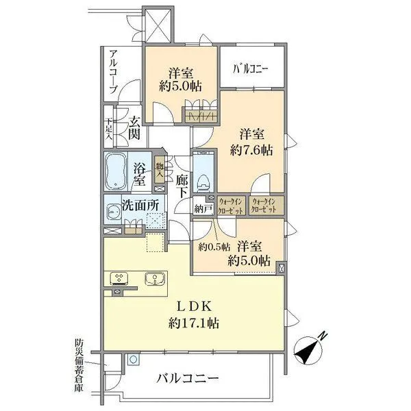 グランクレア昭和前山町 間取図