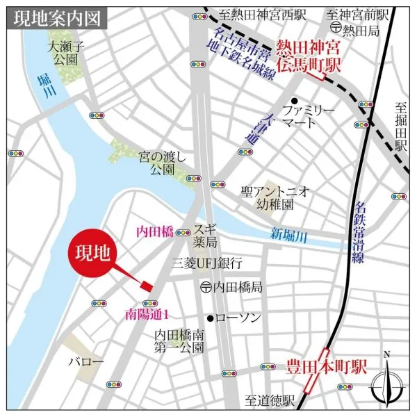 アクアディア内田橋 現地案内図