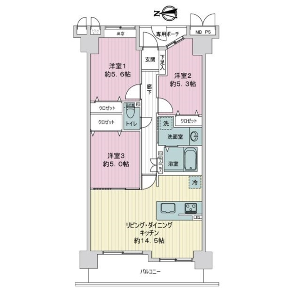 ライオンズマンション四条大宮ガーデンシティ 間取図
