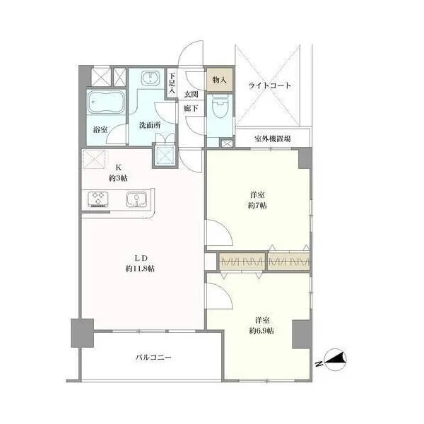 日神パレステージ東新宿イーストフォート 間取図