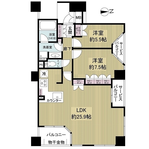 ブランズタワー大阪備後町 間取図
