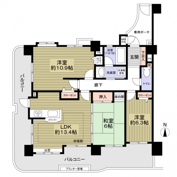 ライオンズシティ金山 間取図