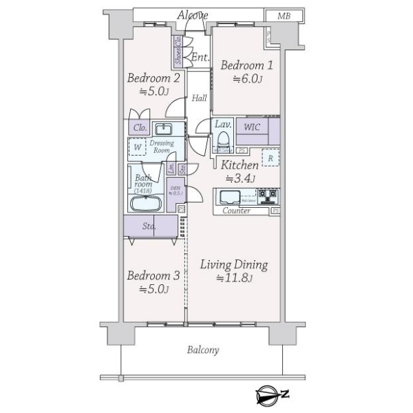 エアヒルズ藤沢 間取図
