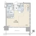 ブリリア品川キャナルサイド 防災倉庫（０．２７平米）とウォークインクローゼット付のワンルームタイプの住戸。