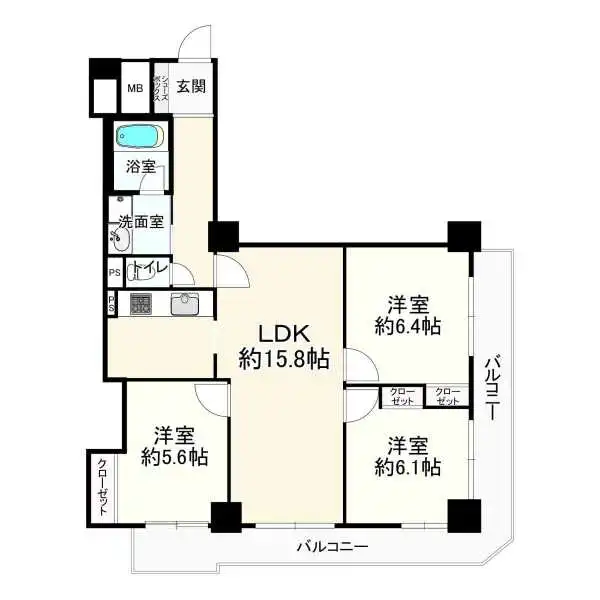 キングマンション心斎橋東 間取図