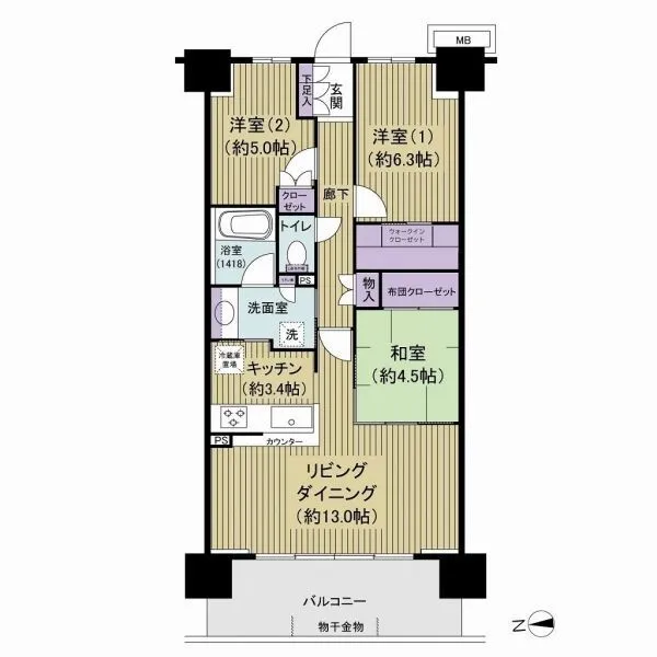 ＡＱＵＡ　ＳＵＩＴＥ オールフローリングプランの間取り