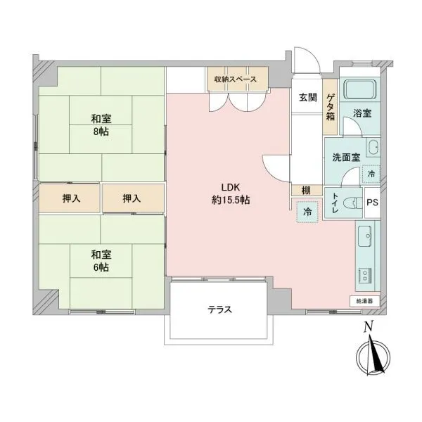 シャンボール高井戸 南西向き角部屋2面採光のお部屋