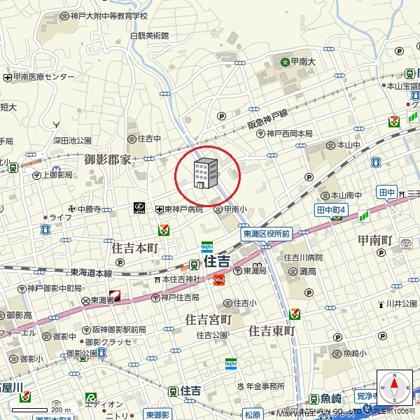 ルネ住吉川 JR神戸線「住吉」駅徒歩8分の立地♪買い物施設が揃う住みよい街並みです♪