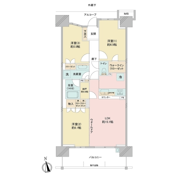 グランシンフォニアＥＡＳＴ 間取図