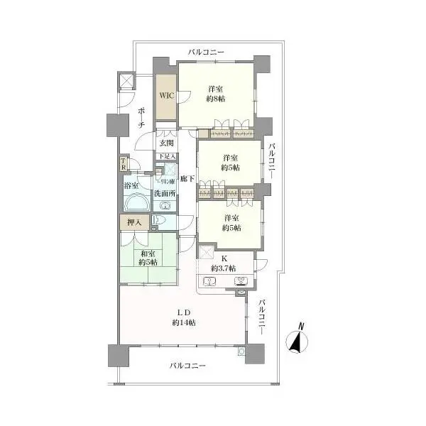 Ｂｒｉｌｌｉａ六甲アイランドブランズリビオ 間取図