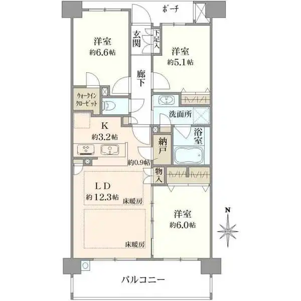 プラウド浦和岸町ガーデニア 間取図