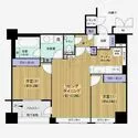 ブライトスクエア ２ＬＤＫ、５８m2、眺望良好な１２階部分のお部屋です