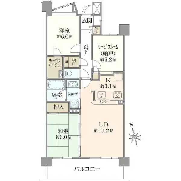 イトーピア川口元郷 間取図