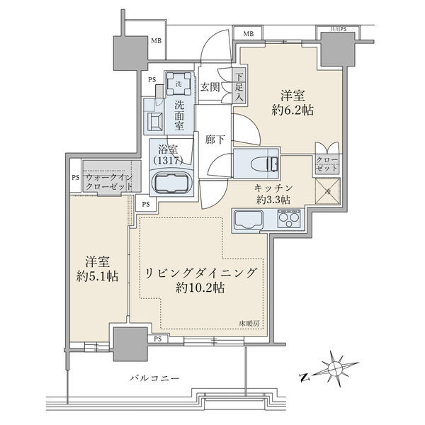 ブリリアタワー聖蹟桜ヶ丘ブルーミングレジデンス 間取図