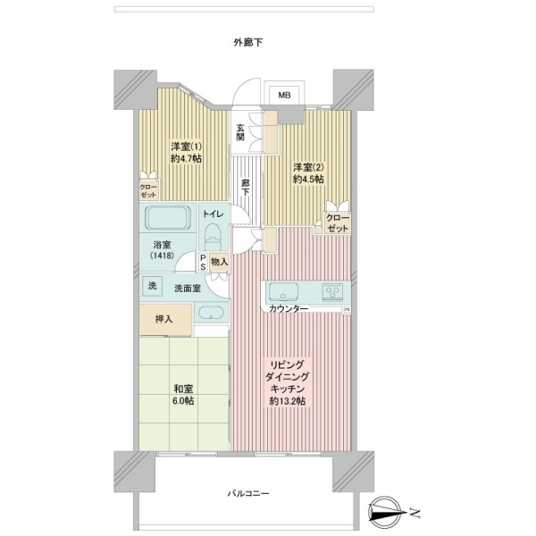 シャリエ川崎大師 間取図