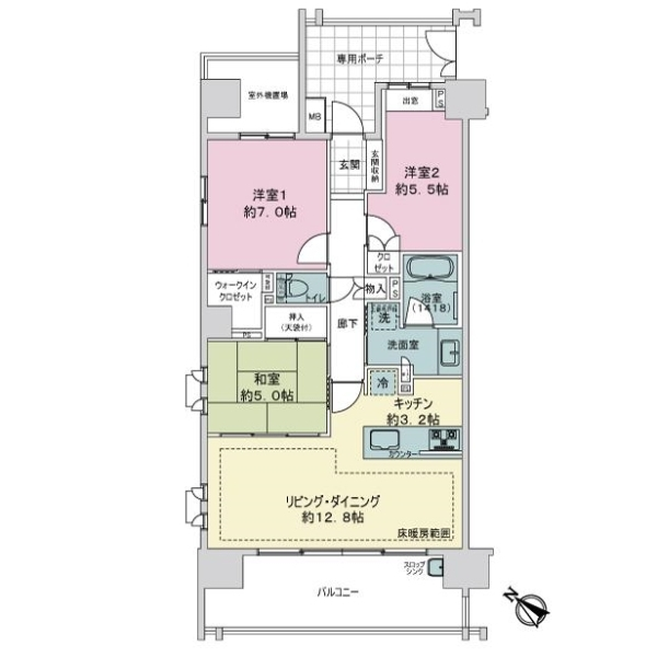 ライオンズ志木グランフォート 間取図
