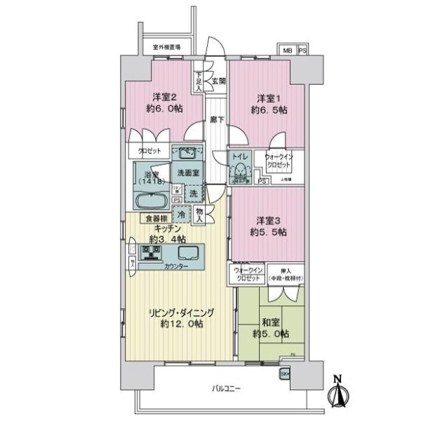 サンクレイドル志賀本通 間取図