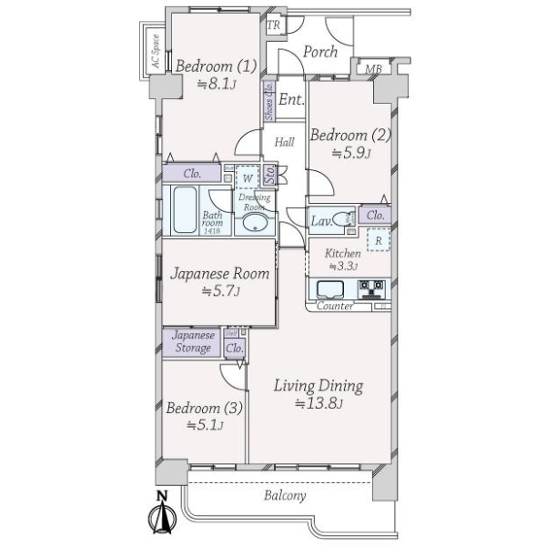 レクセルマンション谷塚 間取図