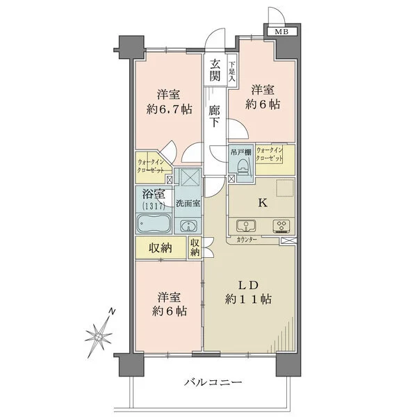 アクアフォレスタ・ルネ稲毛 間取図