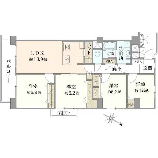 コープ野村浦和２号棟 間取図