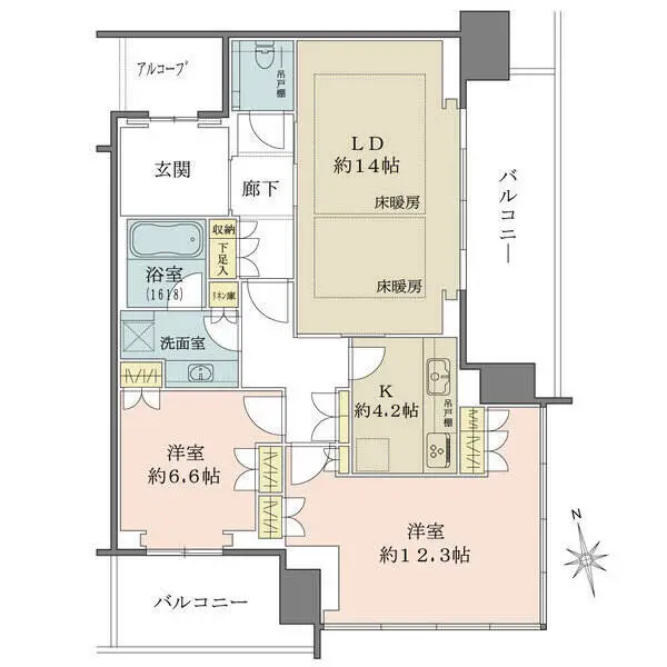 グラングリーン大阪　ＴＨＥ　ＮＯＲＴＨ　ＲＥＳＩＤＥＮＣＥ 間取図