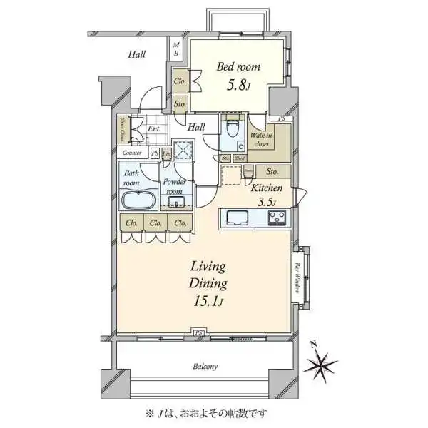クオリア恵比寿パークフロント 間取図