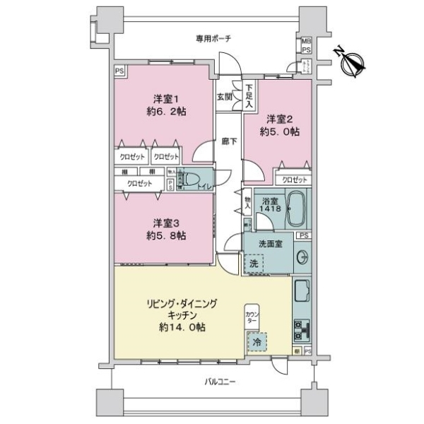 ライオンズステージ横濱キャナルスクエア 間取図
