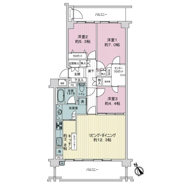 モンレーヴ府中南 間取図