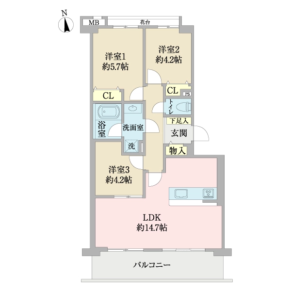 ライオンズヒルズ調布つつじヶ丘弐番館 間取図