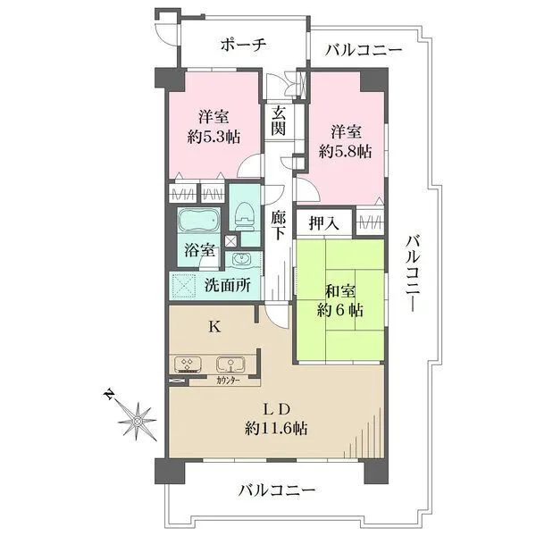 グラン・コート吹田 間取図
