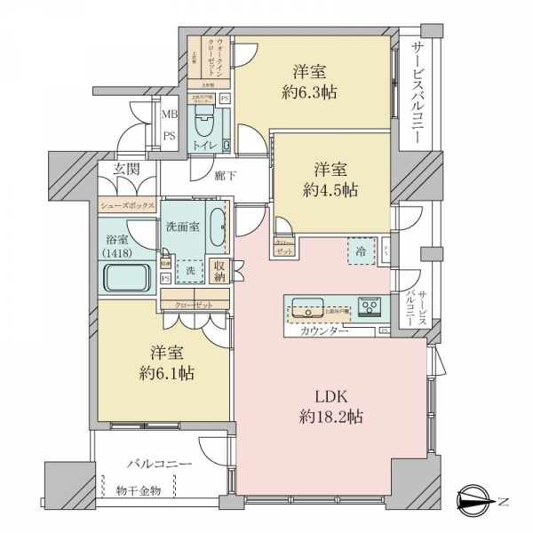 ワコーレ大阪新町タワーレジデンス 間取図