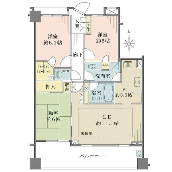 藤和シティホームズ武蔵小杉御殿町 間取図