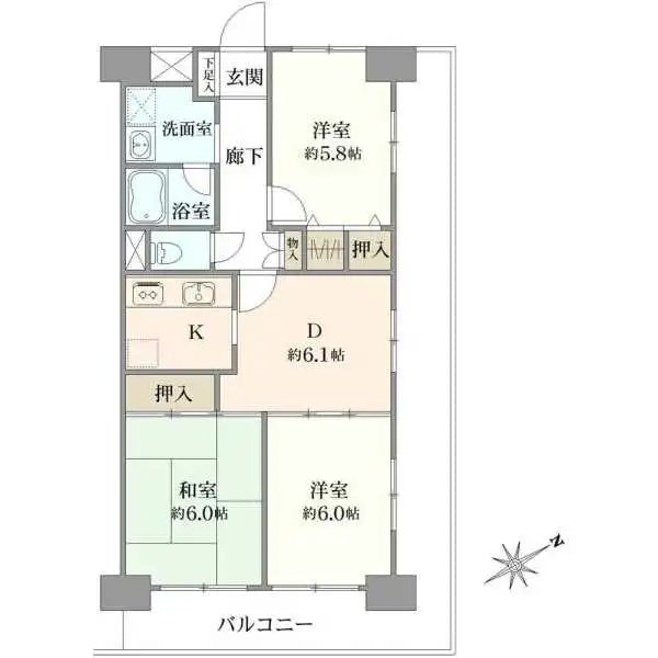 メイツ柏Ｃ棟 間取図
