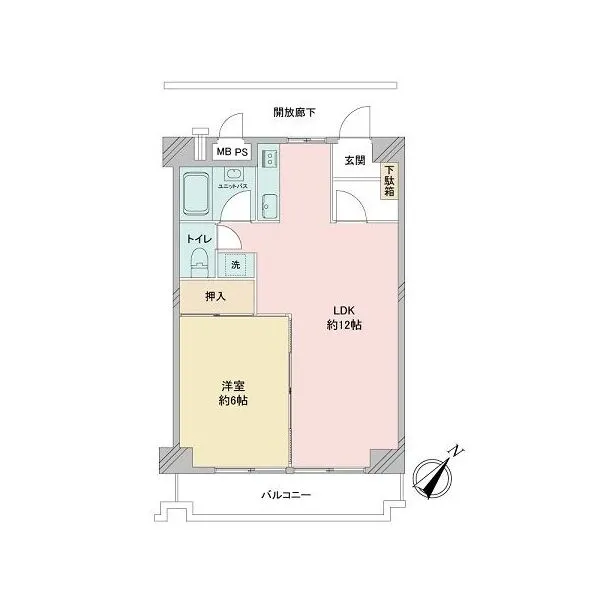 ルシェール江古田 2DKから1LDKに変更されています