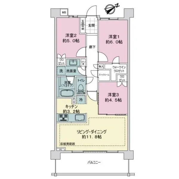 ライオンズ長津田グランリーフ 間取図