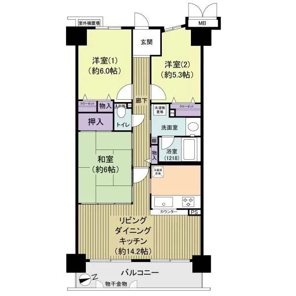 堺宿院グリーンマンション 間取図
