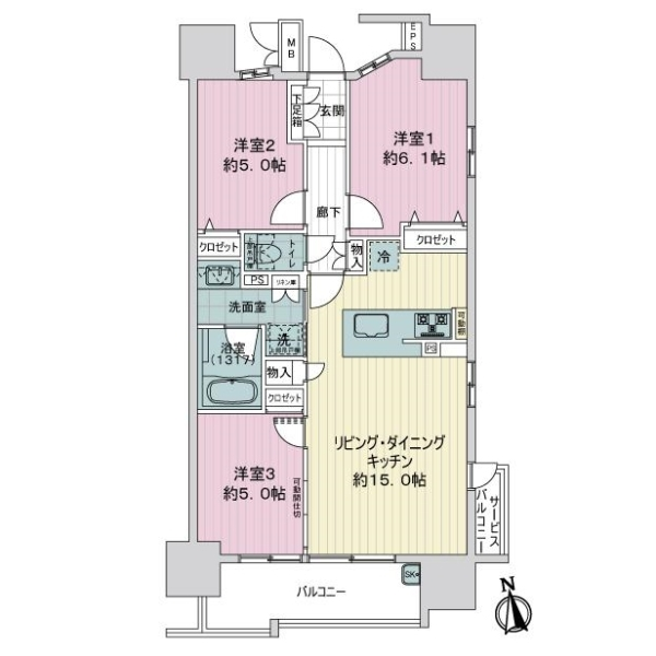 ダイアパレスセントラルザ・フォート 間取図