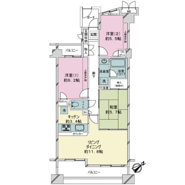 エステ・シティ海浜幕張参番館 間取図